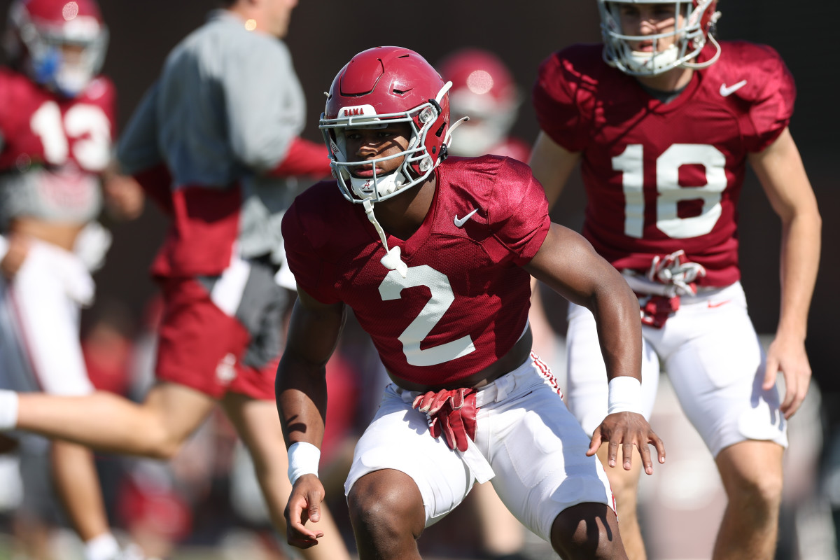 Caleb Downs, Alabama football practice - April 10, 2023